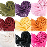 Warm Wool Blends Soft Multicolor Scarves Long Large Wrap Scarf Shawl Tassels