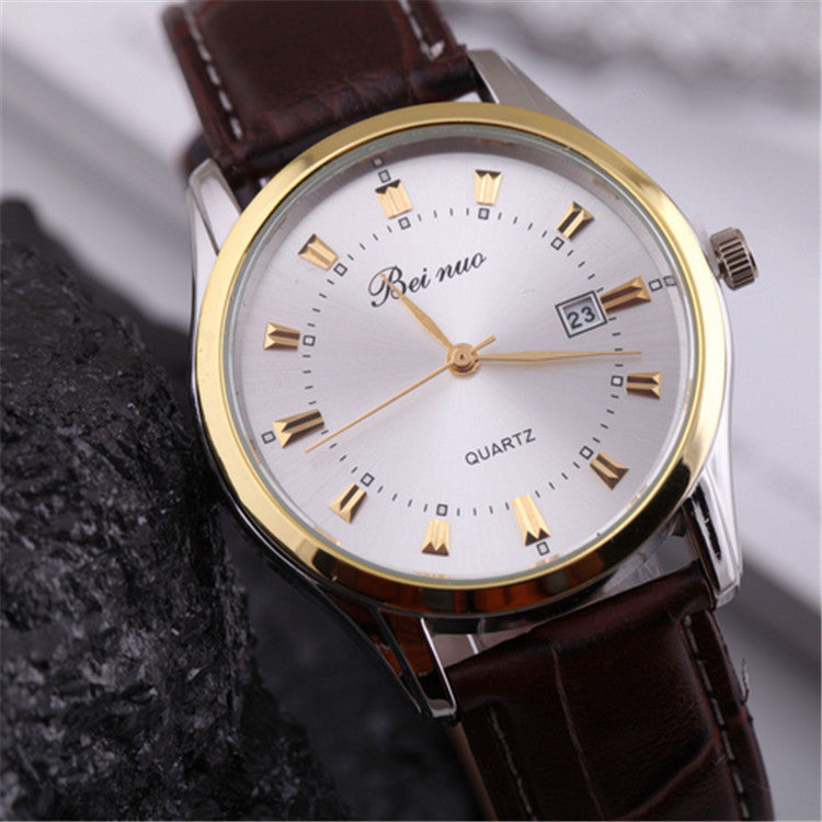 Watches Men Luxury Brand Beinuo Quartz Watches Men Leather Watch Casual Wristwatch Male Clock