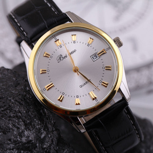 Men Luxury Brand Beinuo Quartz Watches Men Leather Watch Casual Wristwatch Male Clock