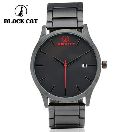 Watches Men Relogio Feminino Hot Man Watch Blackcat Stainless Steel Fashion Quartz Wristwatches Auto Calendar 50m Waterproof