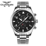 Watches Men GUANQIN Army Watches Full Steel Sport Military Men Wristwatch Black Automatic Mechanical Movement Luxury Brand