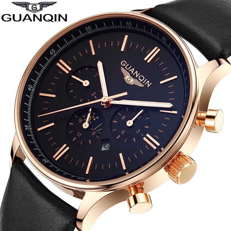 Watches Men Luxury Top Brand GUANQIN New Fashion Men's Big Dial Designer Quartz Watch Male Wristwatch relogio masculino relojes