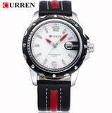 Waterproof CURREN 8104 Men Fashion Sports Quartz Watches Leather Strap Men Watch Military Wristwatches
