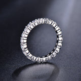 Wedding 3mm 0.1 Carat Round CZ White Gold Plated Simulated Diamond Eternity Ring Bands New Jewelry for Women 