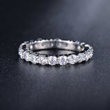 Wedding 3mm 0.1 Carat Round CZ White Gold Plated Simulated Diamond Eternity Ring Bands New Jewelry for Women 