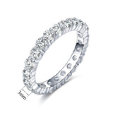 Wedding 3mm 0.1 Carat Round CZ White Gold Plated Simulated Eternity Ring Bands New Jewelry for Women Bague Anillos 