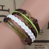 Where There's a Will There's a Way Handmade Infinity Anchor Rudder Charm Bracelet Multilayer Woven Women Men Bracelet
