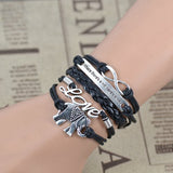 Where There's a Will There's a Way Handmade Infinity Anchor Rudder Charm Bracelet Multilayer Woven Women Men Bracelet