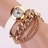 New Arrivals Women Fashion Leather Strap Watches Chain Rivet Bracelet Women Dress Watch Wristwatches Casual Gift