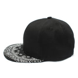 White Paisley Pattern Black Hat New Fashion Outdoor Man Women Summer Baseball Cap Sun Hat Adjustable Hip Hop Snapback Caps Hat