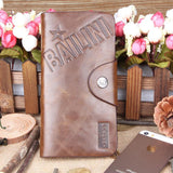 New Men's Vintage Wallet Fine Bifold Brown Genuine Leather & Pu Bailini Purse Wallets For Men
