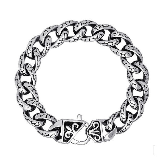 New Fashion Popular Jewelry Rock Men Titanium Steel Bracelets Vintage Bangles Man Hand Chain Party Accessories 