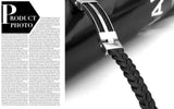 Wide Weave Chain Bracelet Men Jewelry 19.5cm 304 Stainless Steel Men Leather Bracelet
