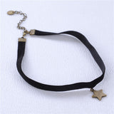 Winter SALE inspired Plain Black Velvet Ribbon Choker Necklace Gothic Handmade With Star Charm For Women Gift