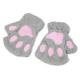Woman Winter Fluffy Bear/Cat Plush Paw/Claw Glove-Novelty soft toweling lady's half covered gloves mittens Valentine's Day Gift