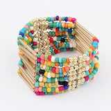 Woman Jewelry Fashion Bohemia Style Multilayer Metal bracelet Colorful Beads Tassel bracelets & bangles