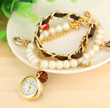 Women Fashion Watch Bracelet Vintage Watch Rudder Anchor Lady dress Wristwatches