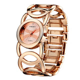 Women Quartz Fashion Watch Analog Display Rose Gold Watch Band Round Dial Gift For Lady Women Dress Watches Relogios Femininos
