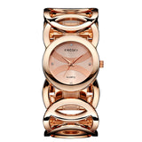 Women Quartz Fashion Watch Analog Display Rose Gold Watch Band Round Dial Gift For Lady Women Dress Watches Relogios Femininos
