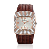 Women's Crystal Pu Leather Watch Quartz Hot Fashion Gogoey Wristwatch Analog Rhinestone Luxury High Quality Ladies Mujer Relojes