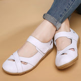 New fashion shoes woman genuine leather shoes women flats causal sandal round toe flexible ballet loafer