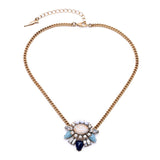 Women Simple Stone Flowers Pendant Necklace Pop Midsummer Designer Jewelry 