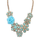 Women Statement Necklace Link Chain Necklaces Fashion Collar Choker Necklace Flower Pendant Jewelry Trends For Gift Party