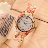 Women Watch Fashion Casual Plastic Flower Geneva Quartz Watch Elegant Popular Women Wristwatch Relogio Feminino Clock
