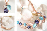 Women Wedding Jewelry Set New Design Rhinestone Crystal Necklace Gem Opal Necklaces Earrings Sets