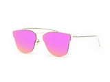 Women's Sunglasses Metal Frame Reflective Coating Mirror Flat Panel Lens Brand Designer Sun Glasses Oculos De Sol