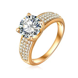 Hot Selling Golde/Silver Plated Micro Inlay Cubic Zircon Wedding Rings