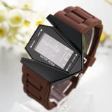Aircraft LED Watches Digital hours Stainless steel Case Sports Watch Back Light rubber strap Casual watches
