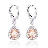 Woman/girl white gold plated small water drop crystal Zircon wedding Drop earrings fashion jewelry