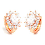 High quality CZ synthetic gemstone crystal rose gold plated fashion show hoop classic ear ring 