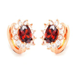 High quality CZ synthetic gemstone crystal rose gold plated fashion show hoop classic ear ring 