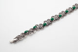 Indian woman Fashion Jewelry Silver Color Bracelets Green Stones Jewelry