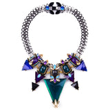 ZA Brand New Luxury Crystal Charm Statement Necklace Choker Collares Necklace Women Fashion Triangle Necklaces & Pendants