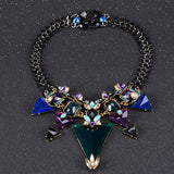 ZA Brand New Luxury Crystal Charm Statement Necklace Choker Collares Necklace Women Fashion Triangle Necklaces & Pendants