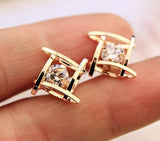 Zircon stud earrings for women bijoux gold / platinum plated earring new fashion jewelry
