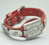 bracelets & bangles Fashion Rock Punk Style Cool "Brave" Men Woman Genuine Leather Bracelet Hotsale Kull Bracelets