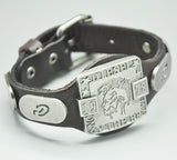 bracelets & bangles Fashion Rock Punk Style Cool "Brave" Men Woman Genuine Leather Bracelet Hotsale Kull Bracelets