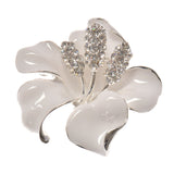 Lackingone christmas gift Enamel Brooch Rhinestone Crystal Lily Flower brooches for women