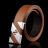 cinturones hombre brand belts for men ceinture high quality faux leather Metal buckle leather belt men