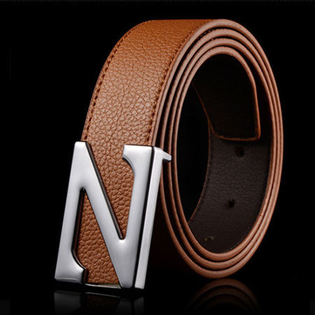 Fashion cinturones hombre brand belts for men ceinture high quality faux leather Metal buckle leather belt men