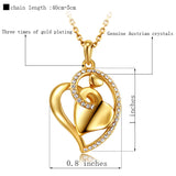 collar mujer famous brand jewelry 18k gold heart love crystal pendant women fashion necklace female Valentine's Day gift girls