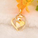 collar mujer famous brand jewelry 18k gold heart love crystal pendant women fashion necklace female Valentine's Day gift girls