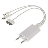 8 Pin 30 Pin and Micro 5 Pin to USB Charging Cable with EU Plug