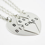 fashion "best bitches for you" pendant necklace for best friends sterling silver&golden chain necklace vintage women necklace