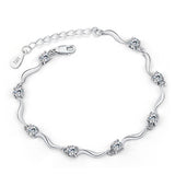 fashion crystal bracelet for women newest gift in jewelry vintage 925 sterling silver bracelet bangles fine jewerlry