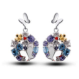 Fashion Brand 18K Gold Jewellery Rhinestone Crystal Jewelry Sets Butterfly Costume Jewelry Necklace Earrings Set for women